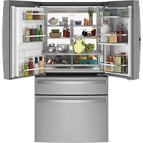 Perfil GE PVD28BYNFS 27.6 Cu.Ft. Refrigerador inteligente de puerta francesa inoxidable