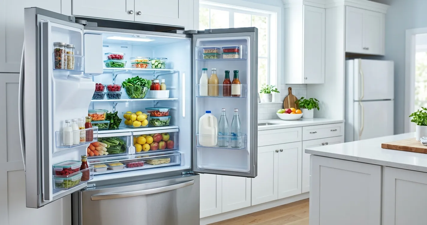 Vida útil de un refrigerador moderno en cocina blanca - Comparativa de durabilidad por marca