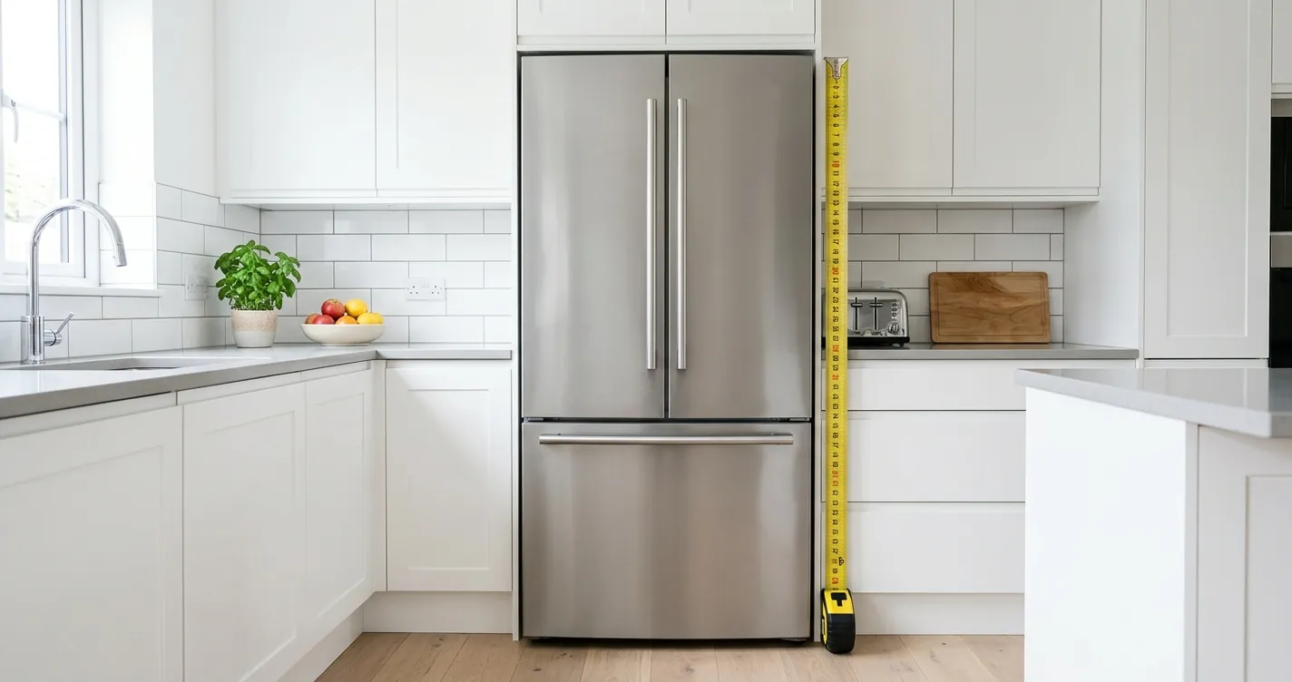Medidas de refrigerador de 2 puertas - dimensiones de alto, ancho y fondo en cocina moderna