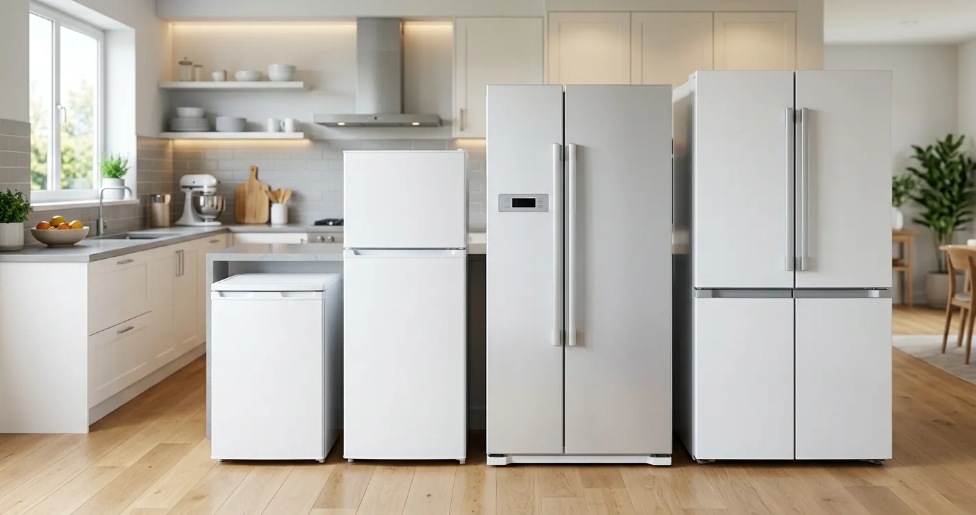 Refrigeradores de distintos tamaños en cocina - qué tamaño de refrigerador necesito según mi familia