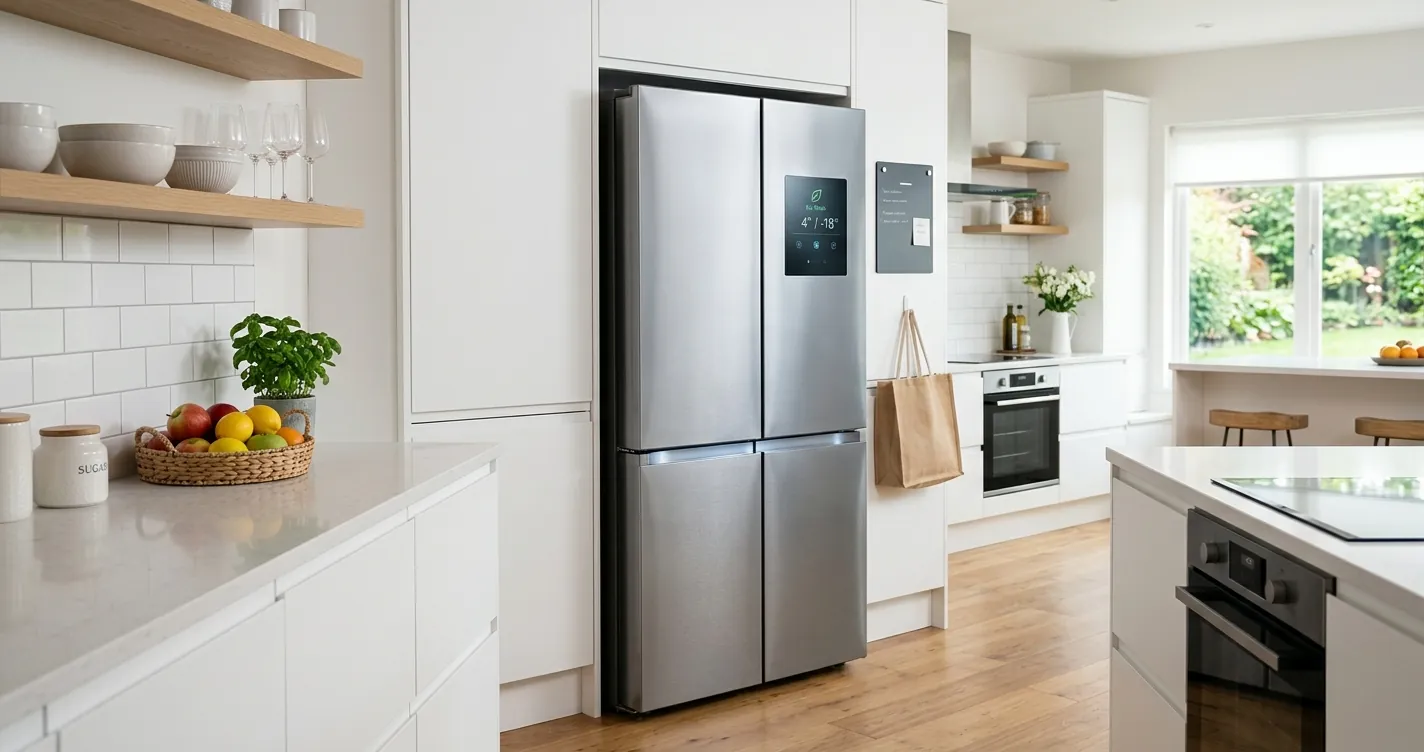 Refrigerador eficiente en cocina moderna - cómo reducir el consumo de luz del refrigerador